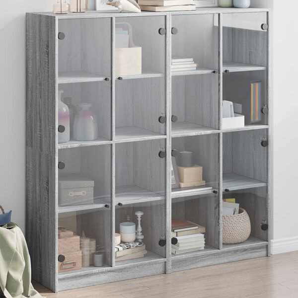 vidaXL Libreria Ante Grigio Sonoma 136x37x142 cm in Legno Multistrato