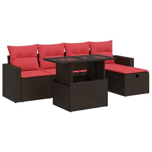 vidaXL Set Divano da Giardino 6 pz con Cuscini Marrone