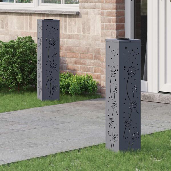 vidaXL Faro LED solare per sentieri 2 pcs Antracite