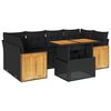 vidaXL Set Divani da Giardino con Cuscini 7pz Nero Polyrattan Acacia