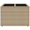 vidaXL Tavolo da Giardino Piano in Vetro Beige 55x55x37 cm Polyrattan
