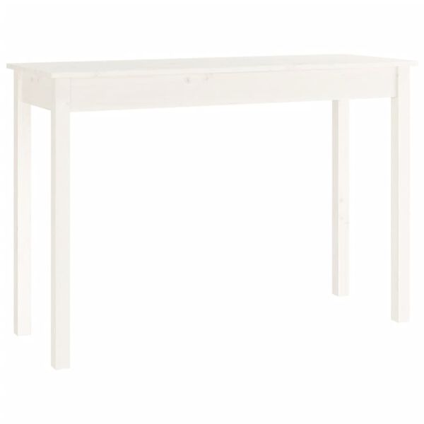 vidaXL Tavolo Consolle Bianco 110x40x75 cm in Legno Massello di Pino