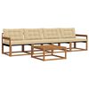 vidaXL Set di divani da esterno con cuscino 5 pcs Naturale e Beige