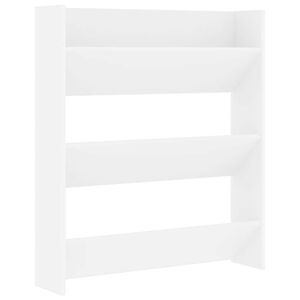 vidaXL Scarpiera a Muro Bianca 80x18x90 cm in Legno Multistrato