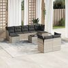 vidaXL Set Divano Giardino 10 pz con Cuscini Grigio Chiaro Polyrattan