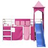 vidaXL Letto a Soppalco con Torre Bambini Rosa 80x200cm Massello Pino