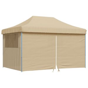 vidaXL Tendone per Feste Pieghevole Pop-Up con 4 Pareti Beige