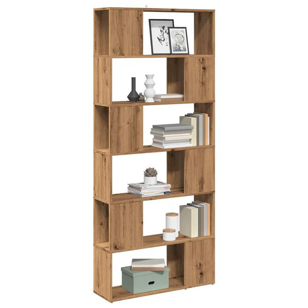vidaXL Libreria/Divisorio Stanza Rovere Artigianale 80x24x186 cm