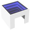 vidaXL Comodino con LED Infinity Bianco 40x40x30 cm