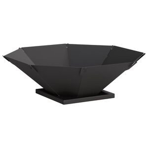 vidaXL Focolare Nero 50 x 50 x 15,5 cm Acciaio
