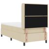 vidaXL Letto a Sorgente LED con materasso Crema 90 x 190 cm Tessuto