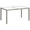 vidaXL Tavolo Giardino 150x90x75cm Vetro Temperato e Polyrattan Grigio