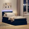 vidaXL Letto con contenitore e LED con led Nero 90 x 200 cm Velluto