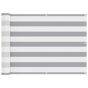 vidaXL Schermo da balcone Grigio chiaro e bianco 75 x 200 cm