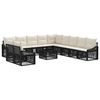 vidaXL Set Divano da Giardino 12 pz Nero polyrattan
