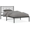 vidaXL Giroletto con Testiera in Metallo Nero 100x190 cm