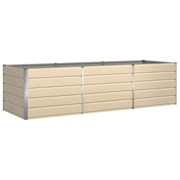 vidaXL Fioriera Avorio 195 x 100 x 45 cm Acciaio zincato