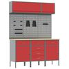 vidaXL Set di mobili da lavoro con cassetto con blocco 8 pz Rosso