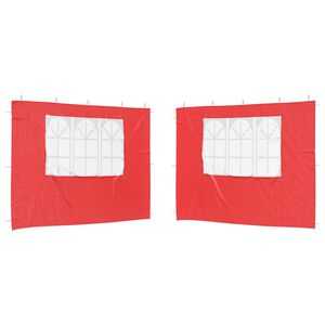 vidaXL Parete per tenda da festa 2 pcs 300 x 195 cm Rosso PE e Acciaio