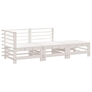 vidaXL Set Salotto da Giardino 3 pz Bianco in Legno Massello di Pino