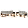 vidaXL Set di divani da esterno 9 pz Naturale e Grigio Chiaro