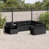 vidaXL Set Divani da Giardino 10pz con Cuscini in Polyrattan Nero