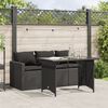 vidaXL Set da Pranzo da Giardino 2 pz con Cuscini Nero in Polyrattan