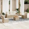 vidaXL Set Divano da Giardino 6 pz con Cuscini Beige in Polyrattan