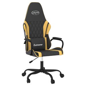 vidaXL Sedia da Gaming Massaggiante Nero e Oro in Similpelle