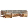 vidaXL Set di divani da esterno 6 pz Grigio Naturale e Chiaro