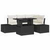vidaXL Set Divano da Giardino 5 pz Nero e Crema polyrattan