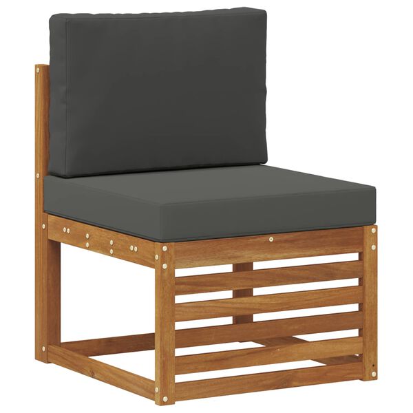 vidaXL Set divani 4 pcs Naturale e Antracite Legno di Acacia Massello