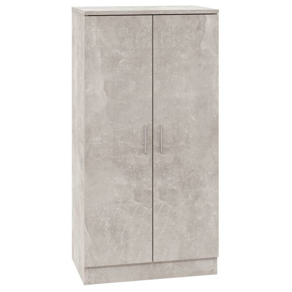 vidaXL Scarpiera Grigio Cemento 55x35x108 cm in Legno Multistrato