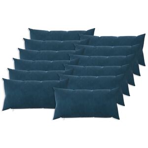 vidaXL Cuscino con cuscino HEERLEN 12 pz Blu Velluto