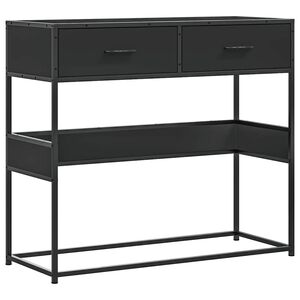 vidaXL Tavolino Consolle Nero 90x35x80 cm in Legno Multistrato
