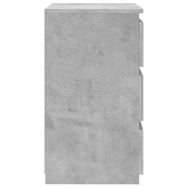 vidaXL Comodino Grigio Cemento 40x35x62,5 cm in Legno Multistrato