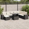 vidaXL Set Divani da Giardino 9 pz con Cuscini Nero in Polyrattan