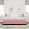 vidaXL Letto a molle con materasso Rosa 200 x 180 cm Velluto