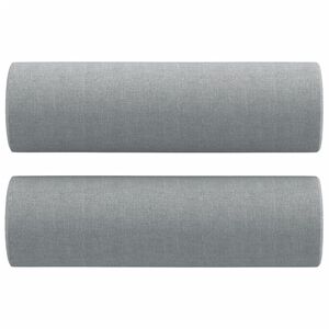 vidaXL Cuscini Decorativi 2pz Grigio Chiaro Ø15x50 cm in Tessuto