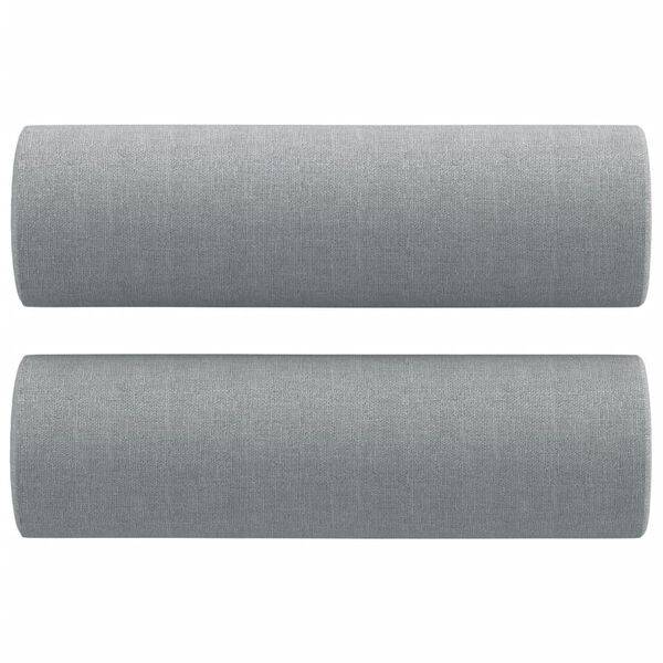 vidaXL Cuscini Decorativi 2pz Grigio Chiaro Ø15x50 cm in Tessuto