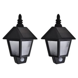 vidaXL Lampade Solari a Parete 2 pz con Sensore Movimento Nere