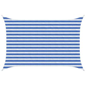 vidaXL Telo Ombra 2 x 3,5 m HDPE Rettangolare Blu e Bianco