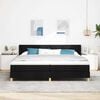 vidaXL Letto a molle con materasso Nero 200 x 200 cm Tessuto