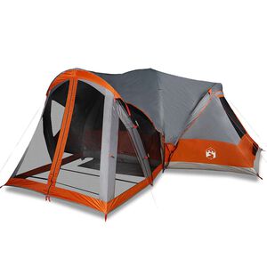vidaXL Tenda Familiare Tipi 8 Persone Grigia e Arancione Impermeabile