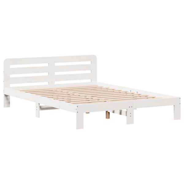 vidaXL Letto senza Materasso Bianco 160x200 cm Legno Massello di Pino