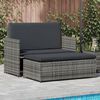 vidaXL Set Divani da Giardino 2 pz con Cuscini in Polyrattan Grigio