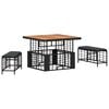 vidaXL Set da Pranzo per Giardino con cuscino 3 pcs Nero e Grigio