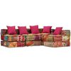 vidaXL Pouf Modulare a 4 Posti in Tessuto Patchwork