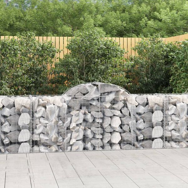 vidaXL Cesti Gabbioni ad Arco 20 pz 200x50x80/100 cm Ferro Zincato