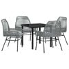 vidaXL Set da Pranzo per Giardino 5 pz Grigio polyrattan